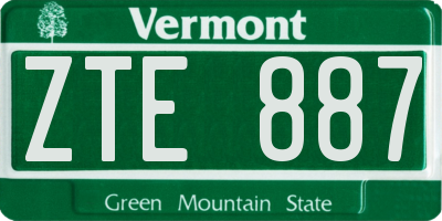 VT license plate ZTE887