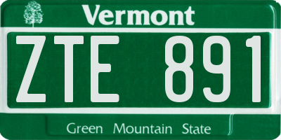 VT license plate ZTE891
