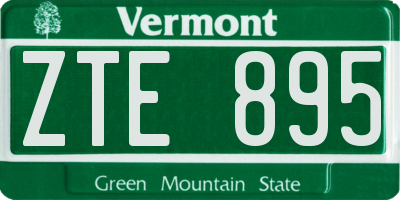 VT license plate ZTE895