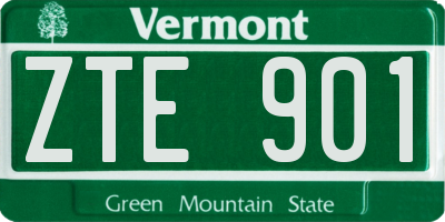 VT license plate ZTE901