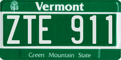 VT license plate ZTE911