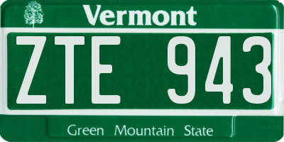 VT license plate ZTE943