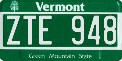 VT license plate ZTE948
