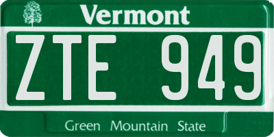 VT license plate ZTE949