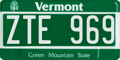 VT license plate ZTE969