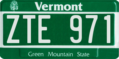 VT license plate ZTE971