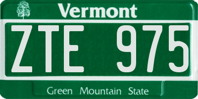 VT license plate ZTE975