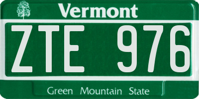 VT license plate ZTE976