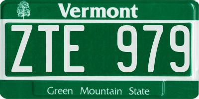 VT license plate ZTE979