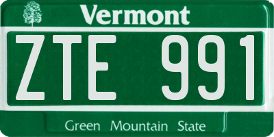 VT license plate ZTE991