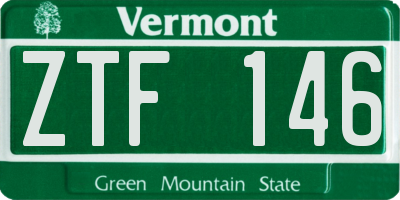 VT license plate ZTF146