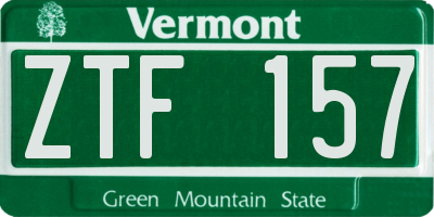 VT license plate ZTF157