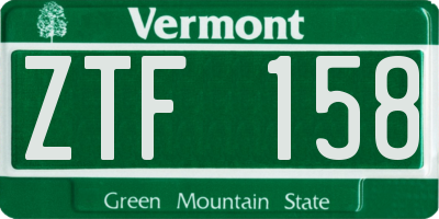 VT license plate ZTF158