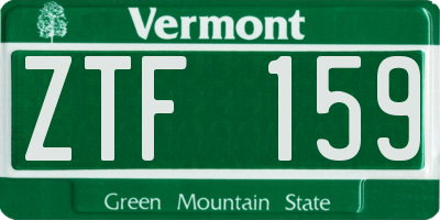 VT license plate ZTF159