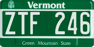 VT license plate ZTF246