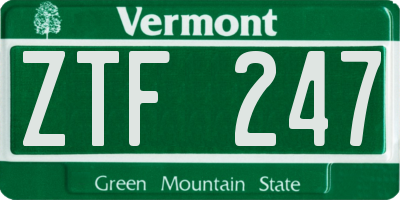 VT license plate ZTF247