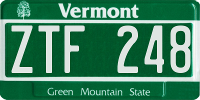 VT license plate ZTF248