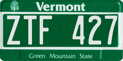 VT license plate ZTF427