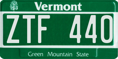 VT license plate ZTF440