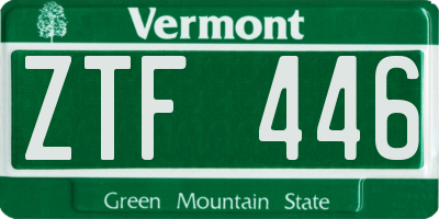 VT license plate ZTF446