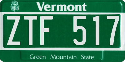 VT license plate ZTF517