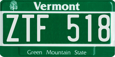 VT license plate ZTF518