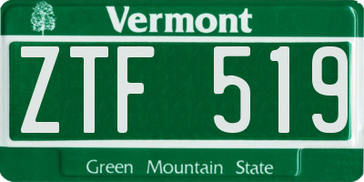 VT license plate ZTF519