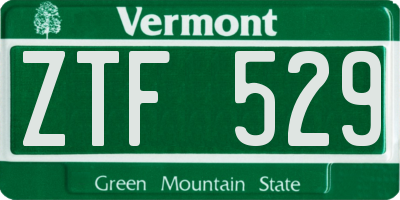 VT license plate ZTF529