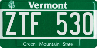 VT license plate ZTF530