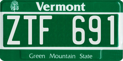VT license plate ZTF691
