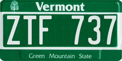 VT license plate ZTF737