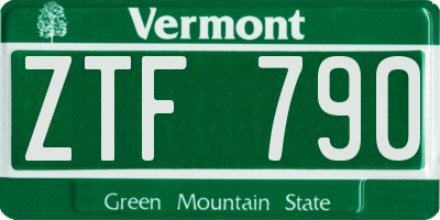 VT license plate ZTF790