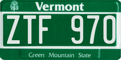 VT license plate ZTF970