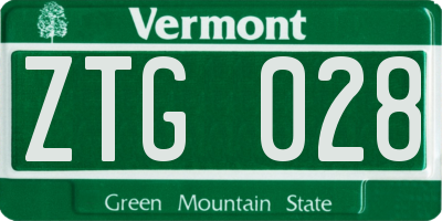 VT license plate ZTG028