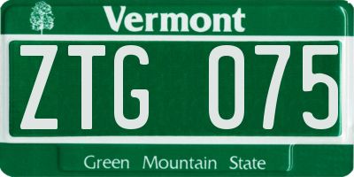VT license plate ZTG075