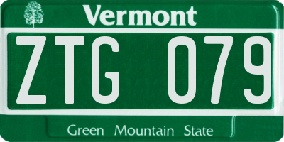 VT license plate ZTG079