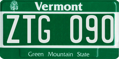 VT license plate ZTG090