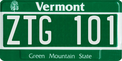 VT license plate ZTG101