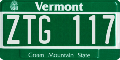 VT license plate ZTG117