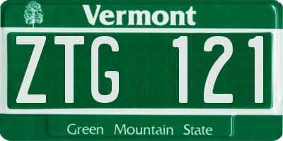 VT license plate ZTG121
