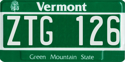 VT license plate ZTG126