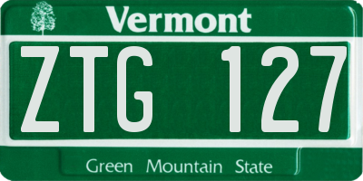 VT license plate ZTG127