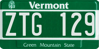 VT license plate ZTG129