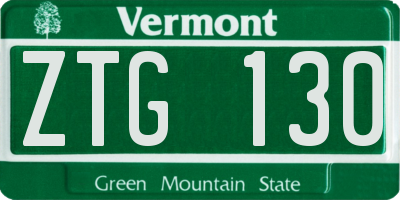 VT license plate ZTG130