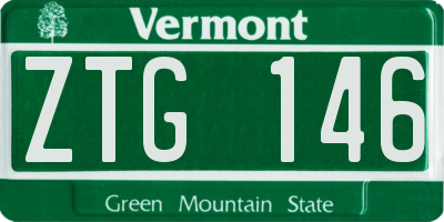 VT license plate ZTG146