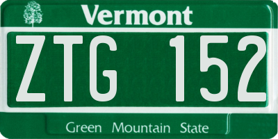 VT license plate ZTG152