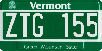 VT license plate ZTG155