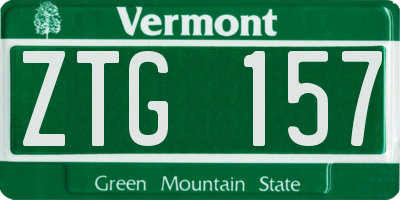 VT license plate ZTG157