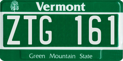 VT license plate ZTG161