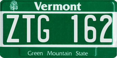 VT license plate ZTG162